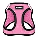Best Pet Supplies - All Weather Mesh / Plush, Reflective, No Pull Harness for Small, Medium Dogs, Cats - Secure with Hook & Loop Fastener, Buckle, Double D-Rings - Pink/Black Trim, XS