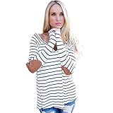 Womens Long Sleeve Casual Blouse/ Loose Stripe Shirt Tops