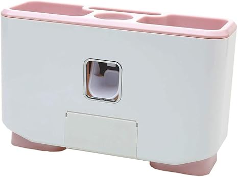 Amazon バスを隠す便利な快適な歯ブラシホルダー 歯磨き粉収納カップセット 壁掛けボックス One Size ピンク 歯ブラシスタンド ホーム キッチン オンライン通販