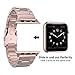 Simpeak Slim Band Compatible with Apple Watch Series 7 45mm, Women Men Solid Stainless Steel Business Band Strap Replacement for iWatch Series 6 SE 5 4 (44mm) Series 3 2 1 (42mm), Rose Gold