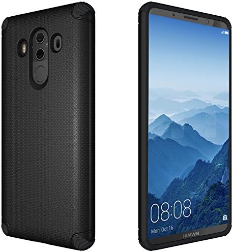 Huawei Mate 10 Pro Case, Mate 10 Pro Protective Cases, Hard PC and Flexible TPU Intergrated Slim Protection Case Cover for Huawei Mate 10 Pro with Free Ring Holder Kickstand (Black)