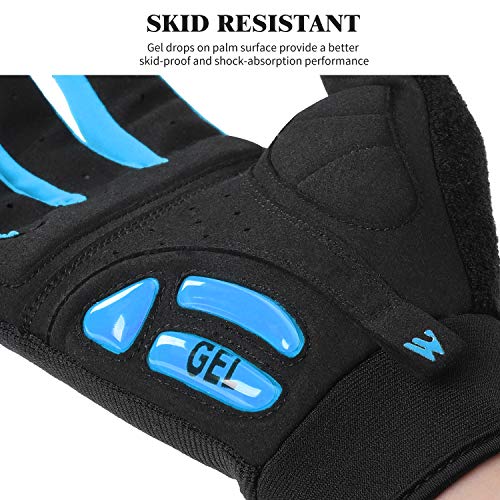 WESTGIRL Full Finger Cycling Gloves for Men Women, Touch Screen Silicone Gel Pad Shock-Absorbing Anti-Slip Breathable Sports Gloves for Running, Climbing, Hiking, Training