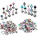 SQdeal 100PCS 16 Gauge UV Labret Lip Tragus Bars Barbell Rings Earring Stud Body Jewelery Pieceing