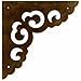 Hardware Philosophy Brass Swallow Tail Corner Plate Hardware 4.5