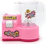 Little Treasures Mini Kitchen Appliance Fruit Juice Blender for dollhouse appliances set, designed for 3+ include a transparent blender jug and a battery operated blender machine which lights up