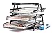 Halter 3-Tier Mesh Desktop Organizer with Sliding Paper Trays for Desk Accessories, Office Supplies and File Storage, Black