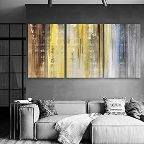 3 Plane Canvas Wall Art - Color Block Abstract Art for Living Room - Modern Home Art Stretched and Framed Ready to Hang - 16"x24" x 3 Panels