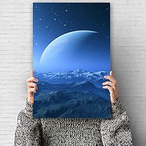 Canvas Wall Art Earth Painting Artwork for Home Prints Framed - 12x18 inches