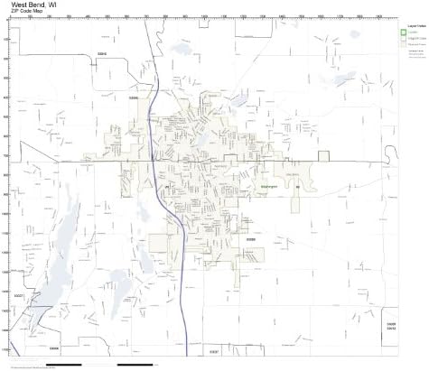 west bend wi zip code map Amazon Com Zip Code Wall Map Of West Bend Wi Zip Code Map west bend wi zip code map