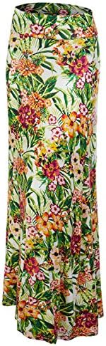 LA BASIC Womens Allover Tie-dye Stretch Maxi Skirts FLORALBERRY L - Made In USA