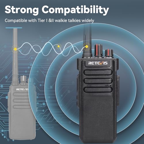 Retevis RT29D Radios with Long Range, IP67 Walkie Talkie Waterproof with 6-Way Charger, 3200 mAh, DMR Walkie Talkies for Adults, Hotel, Construction Site, Manufacturing, Logistics (Pack of 6)