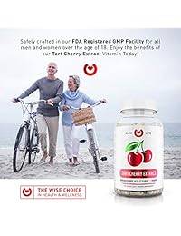 Tart Cherry Capsules - Max Strength 3000mg | 6 Month Supply - Advanced Uric Acid Cleanse,...