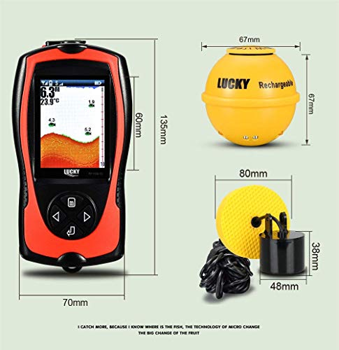 SISHUINIANHUA 2 in 1 Wireless and Wired Fish Finder HD Screen Red Fish Detector,Wired