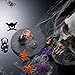 Boao 150 Pcs Halloween Spider Rings Skull Bat Ring Party Favors Fake Plastic Spider Ring Costume Accessories for Halloween Party Favors