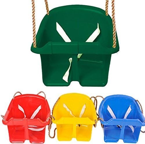 Sohler By Eurotrade W 2002451 Childs Plastic Rope Swing Kids Toddler Adjustable Outdoor Garden Hanging Bucket Safety Seat, Yellow