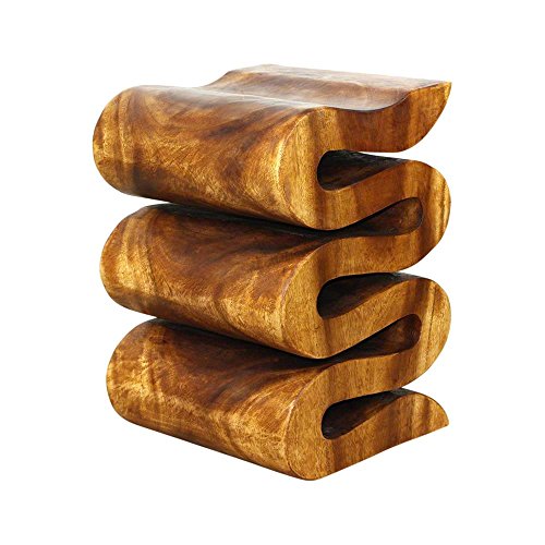 Haussmann Wood Wave Verve Accent Snake Table 14x14x20 in H Walnut Oil