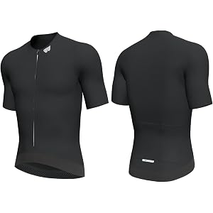 Wulibike Mens Short Sleeve Cycling Jersey,Full Zip Breathable Bike Shirt with 3 Rear Pocket for Daily Training & Road Riding