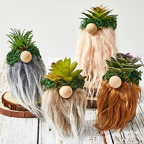 4 Pcs Mini Succulent Gnomes Swedish Plush Tiered