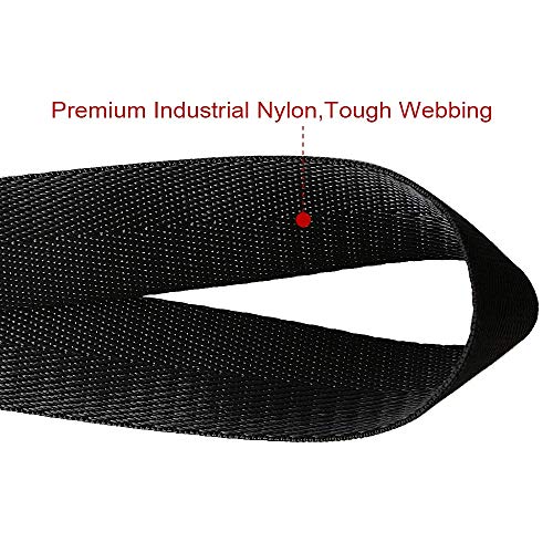 Heavy Duty 1,200lb. Workload Soft Loop Tie Down Straps for Towing or Trailering ATV, UTV, Motorcycle, Lawn Garden Equipment (Set of 8) (18", Black) - Thumbnail 3