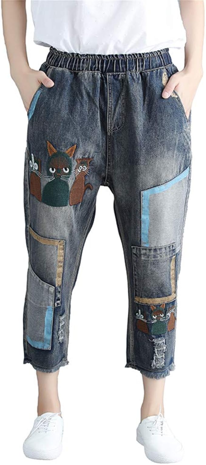 vintage patchwork jeans