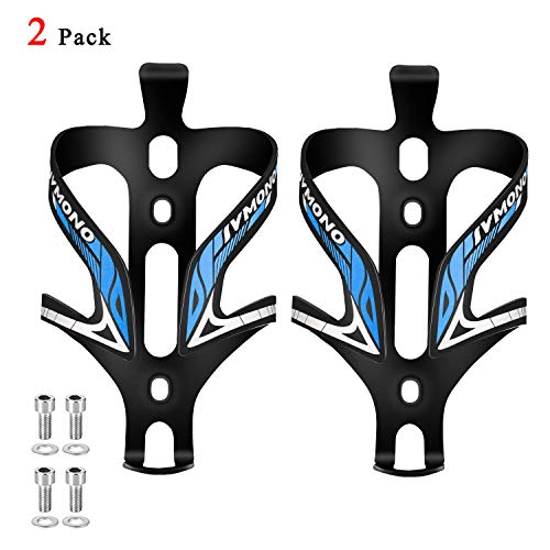 IACTIVE Bike Water Bottle Holder, Bicycle Alloy MTB Side Load Water Bottle Cage Bicycle Anti Rust Lightweight Bottle Brackets for Cycling Outdoor Sports (2 Pack) (Blue)