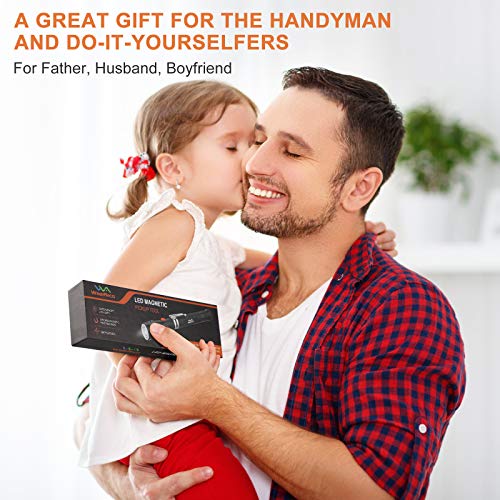 Weaarco Magnetic Pickup Tool with LED Bulb, Telescoping Pickup Gadget Tool, Gifts for Dad, Boyfriend, Husband, Handymen