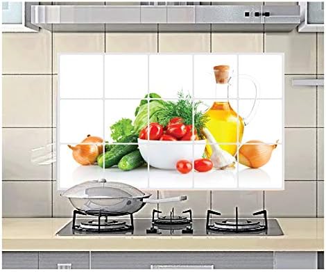 Fireproof and Oilproof Waterproof Kitchen Oilproof Stickers Wall Stickers Stickers Bedroom Living Room Decoration Wallpaper Self-Adhesive Stickers Removable Wall Stickers A