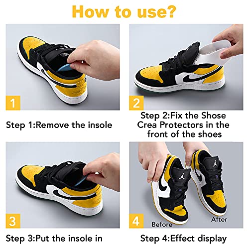 Upgrade 2 Pairs NURWOUE Sneaker Shoes Crease Guards, 2 Layers Against Shoes Creases, Anti-Wrinkle Shoes Crease Protectors, TPU & GEL Material with Anti-Slip and Aromatic Effects for US Size 5.5-12