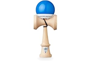 KROM - Kendama Toy POP LOL Dark Blue - High Wood Quality - Extra Strong - for Beginner and Pro - Gift Pack : Extra String + Stickers