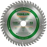 Oshlun SBFT-160048 160mm 48 Tooth FesPro Crosscut ATB Saw Blade with 20mm Arbor for Festool TS 55 EQ, DeWalt DWS520, and Makita SP6000K