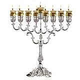 Ner Mitzvah Silver Plated Oil Menorah - Fits