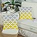 Pack of 2 CaliTime Canvas Throw Pillow Covers Cases for Couch Sofa Home Decor, Modern Gradient Quatrefoil Accent Geometric, 18 X 18 Inches, Gray/Yellow