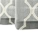 jinchan Curtains Grey Linen Living Room Drapes Light Filtering Moroccan Tile Print Drapes Bedroom Curtain Flax Textured Geometry Lattice Grommet for Dining Room 108 Inch Length 2 Panels