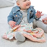 Minky Ultra Soft Baby Blankets Security Blankets With Printed Pink Blossoms Design by Graced Soft Luxuries