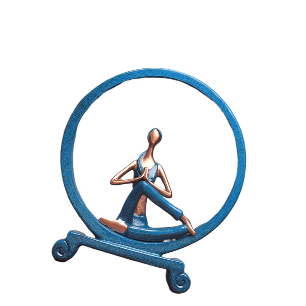 Buy VOSAREA Yoga Figurine Girl Yoga Pose Sculptures Resin Abstract