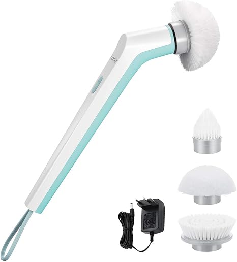 Amazon Homitt お風呂掃除 ブラシ 電動 キッチンブラシ 手持ち式ミニ版 軽量で楽にお掃除 充電式 コードレス 掃除時間短縮 三つの替え ブラシ付き 収納便利 浴室掃除用ブラシ オンライン通販