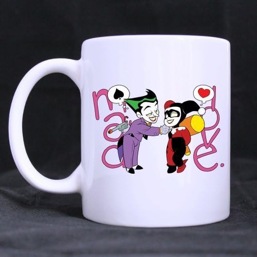 Mad Love Joker and Quinn Customized Design White Mug Coffee Mug Creative Milk Mug Personalized Tea Cup 11OZ by BOLALA White Mug