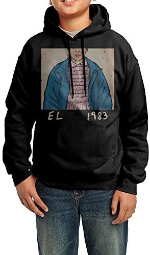 Boys Girls Kids Stranger Things Eleven Hoodie Black Cotton Hoodie Medium