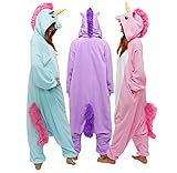 Adult Unisex Blue Unicorn Animal Kigurumi Pajamas Cosplay Birthday Party Wear,New Blue,Large