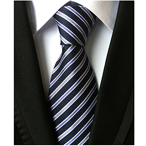 Jeatonge Lot 6 Pcs Mens Ties and 3 Free Tie Clips, Men's Classic Tie Necktie Woven Jacquard Neck Ties Gift box packing (Style 17)