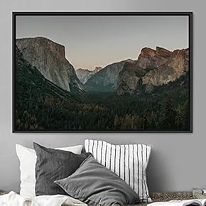 signwin Framed Canvas Wall Art Mountainscape Aerial Dramatic...