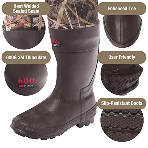 HISEA Chest Waders Neoprene Duck Hunting Waders for Men with 600G