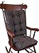 Klear Vu The Gripper Non-Slip Rocking Chair Cushion Set with Thick Padding, Includes Seat Pad & Back Pillow with Ties for Indoor Living Room Rocker, 17x17 Inches, 2 Piece Set, Chocolate