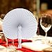 Cusfull 48 Pack White Folding Paper Fans Handheld Paper Fans for Wedding/Party/Party Favours (Round Shape)