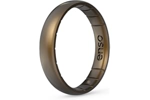 Enso Rings Thin Elements Silicone Ring Infused with Precious Elements – Stackable Wedding Engagement Band – 4.3mm Wide, 1.75mm Thick