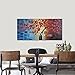 Wieco Art Dazzling Beauty Modern Large Stretched and Framed 100% Hand Painted Red Flowers Artwork Abstract Floral Oil Paintings on Canvas Wall Art for Living Room Bedroom Home Decorations 24x48