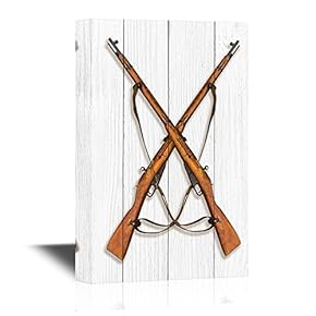 Vintage Old Rifle on Wood Style Background