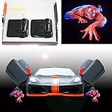 Spoya 3D Crawl Spiderman wireless magnetic car door step LED welcome logo shadow light laser projector light Powered by battery