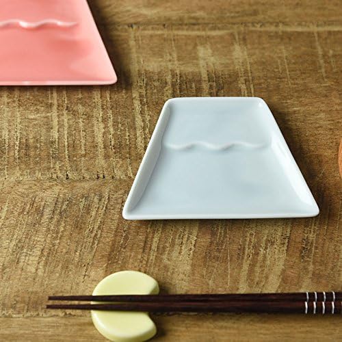 Yamani Pottery Miyama Minoyaki Blue Fuji Mountain Small Plate for Soy Sauce,Foods,Cold Noodles etc.