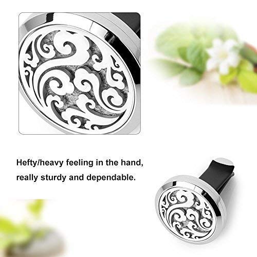 Maromalife Car Diffuser Vent Clip, 2 PCS Aromatherapy Car Vent Clips 1.2 Inches Essential Oil Car Diffuser Lockets with 20 Refill Pads(Tree & Cloud)